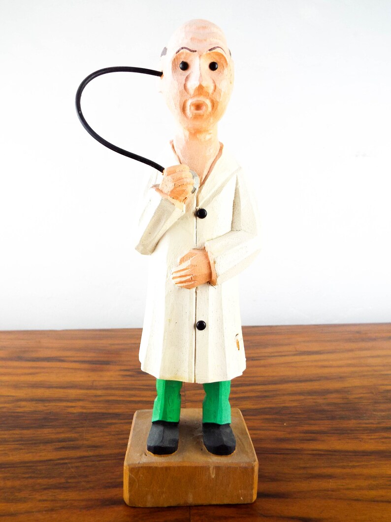 Jahrgang 1960 Hand geschnitzte hölzerne Arzt Figur Anri | Etsy