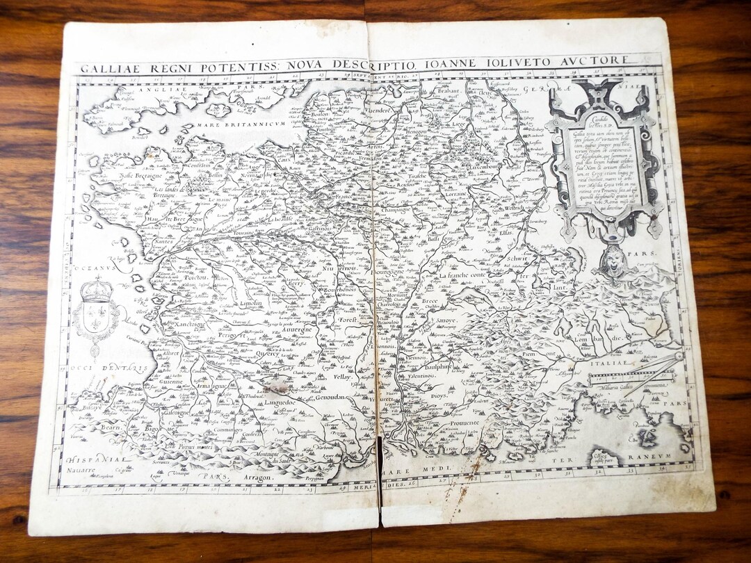 Antique France Map, 1573 Hogenberg Atlas, Collector's Item - Etsy