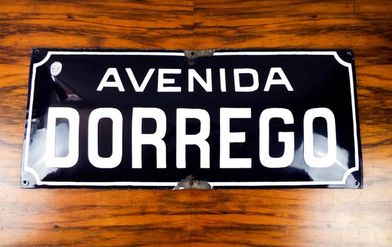 Vintage 1920s Blue Bubble Enamel Street Sign Dorrego Ave Etsy