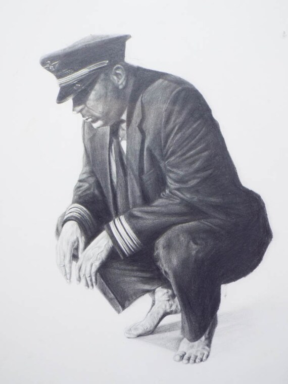 Original Aviation Pilot Realism Pencil Drawing Painting Seamus Etsy