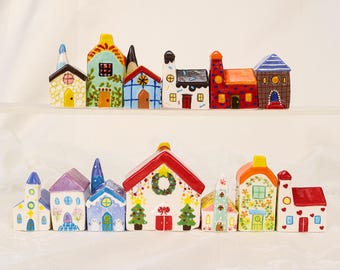 Cottagecore miniatuur keramisch huis sprookjesdorp accessoires gotisch decor klein aardewerk kerk vakantieornament cadeau voor plantenliefhebber