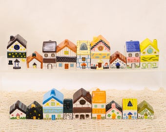 Miniatuur grillig keramisch huis met de hand geschilderd klein aardewerk dorp sprookjestuin accessoires gezellig interieur plant pot ornament aquarium
