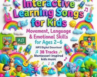 インタラクティブな学習ソング38曲 MP3 | 運動、言語、感情スキル（2～6歳）