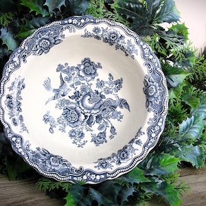 Crown Ducal Bristol Ironstone Bowl Blue White England 1930s | Bol Bleu Blanc Anglais Vintage 1931 Rd No 762055 Glossy Finish / Fini Brillant