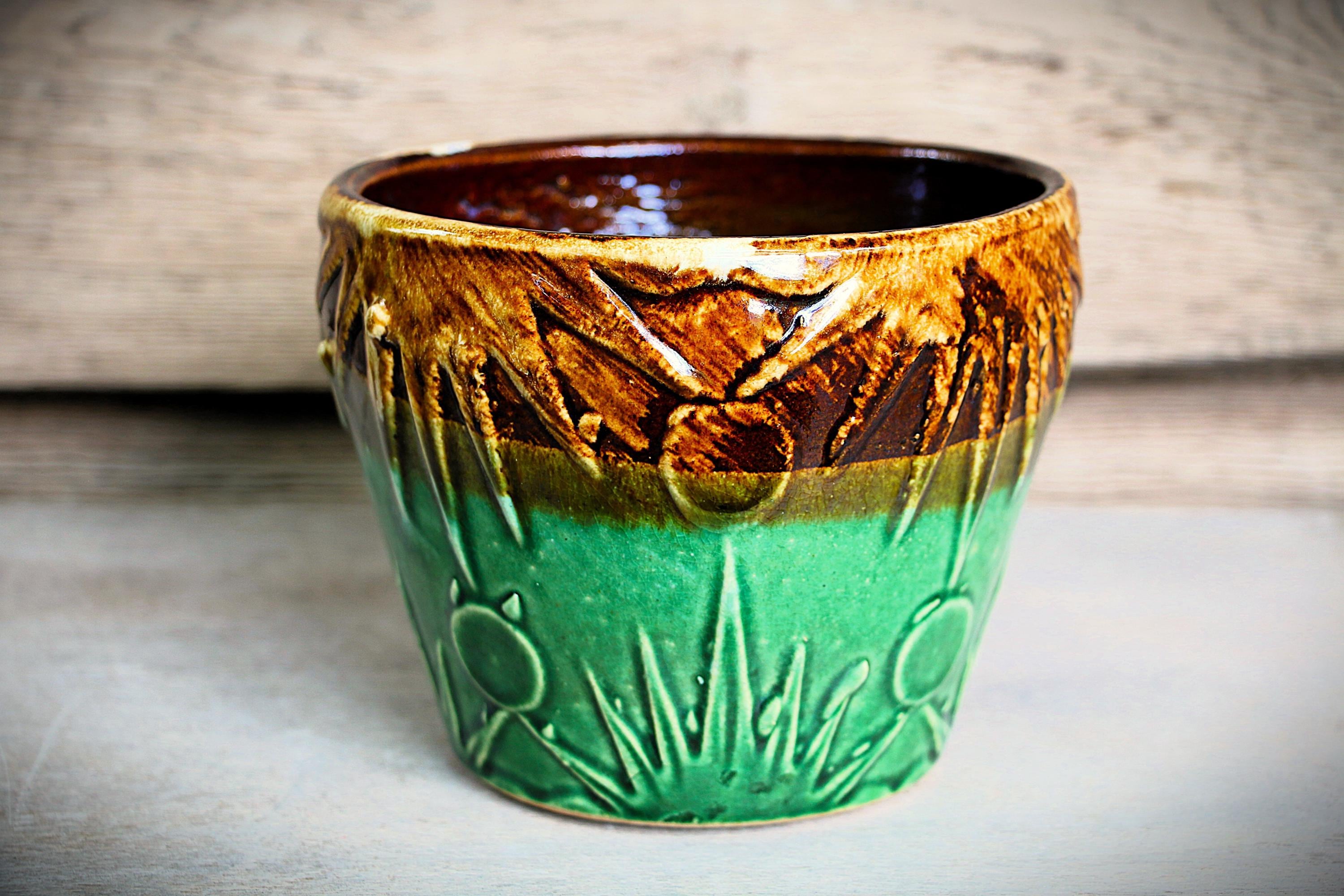 Robinson Green and Brown Pottery - Etsy
