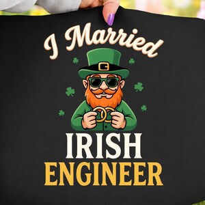 Me casé con un ingeniero irlandés PNG: Humor irlandés divertido, trébol de la suerte, Día de San Patricio PNG, cita, imágenes prediseñadas (descarga digital)