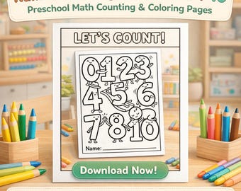 Number Tracing 1-10 | Preschool Coloring Worksheets (PDF Download)