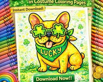 St Patrick's Day Animal Coloring Pages | Costume Pets (PDF Printable)