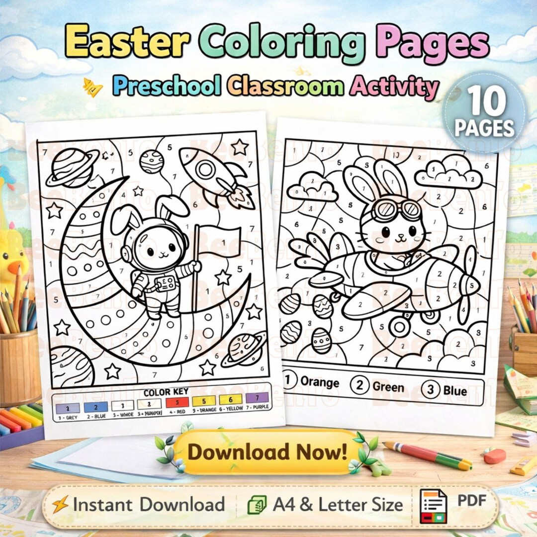 Easter Coloring Pages Printable PDF | Kids Coloring Book | Preschool ...