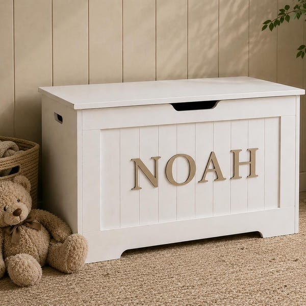 Personalised Large Toy Box | Wooden Toy Chest | Personalised Toy Box | Nursery Storage | Custom Name Toy Box