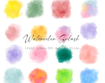 Pastellfarbe Splatter, Clipart Bundle, Pastellfarbe Spritzer, Bunt Neutral (Digitaler Download)