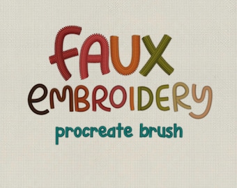 Faux Stickerei Stitch Procreate Pinsel | Nähstiche (Digital Download)