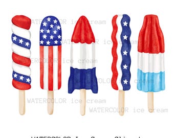 Aquarell Vaterländischen Eis am Stiel PNG, Sommer Obst Clipart (digitaler Download)