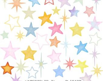Aquarell Sterne und Handbemalte Clip Art, Aquarell Stern Clipart, PNG zum Herunterladen