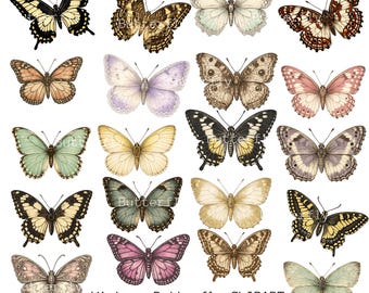 Butterflies, Fussy Cuts, Printable, Digital Download, Junk Journal Kit