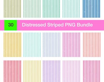Beunruhigt gestreifte PNG-Bundle, Retro Grunge Hintergründe (30 Dateien)