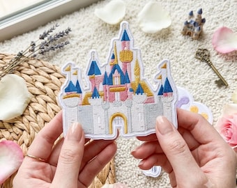 Magical Land Castle Embroidered Patch, Theme Park Vacation Magic Patches, Iron On Patch For Backpack Jacket Bag, Back To School Gift