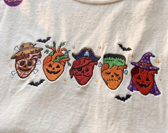 Cardiology Halloween Embroidered Comfort Colors Shirt, Cardiac Nurse Heart Tshirt, Spooky Nurse Pullover, CVICU Fall Tees, Nursing Gift