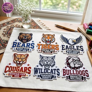 Custom Mascot Embroidered Patch, School Spirit Iron-On Patch, Team Logo Patch, Patch For Bag,Hat, Shirt, Game Day Gift, Back To School Gift