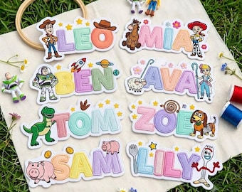 Personalized Custom Name Toy Cartoon  Embroidered Patches,  Magical Land Iron On Patch, Gift For Kids, DIY Backpack Sew On Hook & Loop