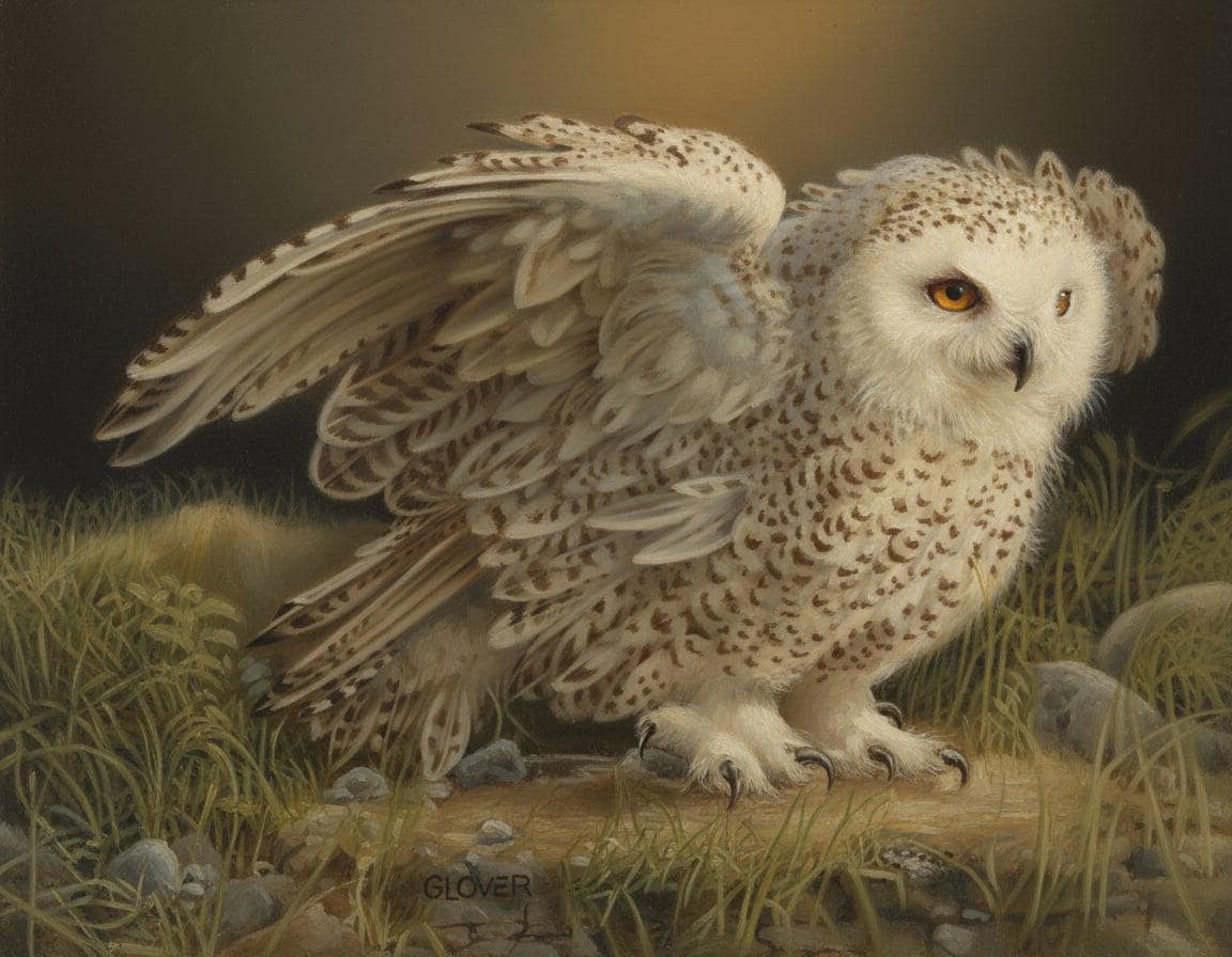 Snowy Owl Printable Wall Art &ndash; Wildlife Bird Illustration Digital Download