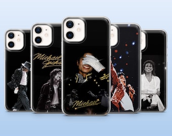 Cover per telefono di Michael Jackson, Re del Pop, compatibile con iPhone 17Pro, 16, 15, 14, 13, 12, Samsung S26, S25, S24, S23Fe, A16, A56, Pixel 10, 9Pro.