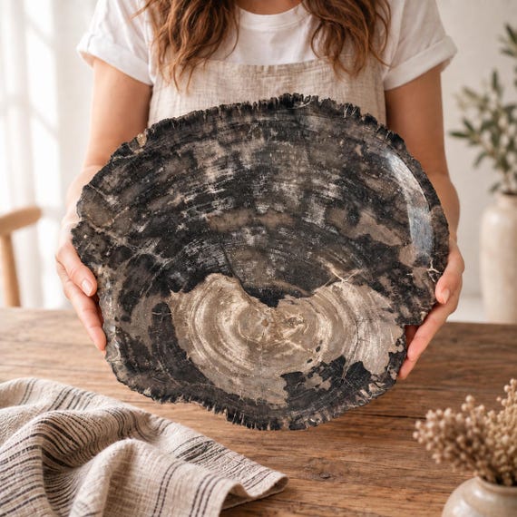 Petrified Wood Centerpiece Platter 16"