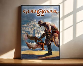Kriegsgott Poster | Videospiel Wand Kunst | Gamer Wand Dekor | Videospiel Print Geschenk | Mattes Plakat