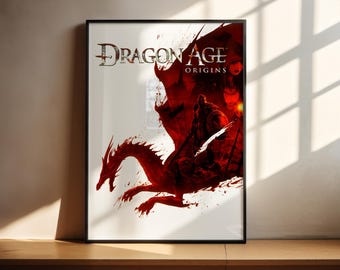 Dragon Age Origins Poster | Matt vertikaler Druck | Wanddekoration | Geschenk für Sie & Ihn