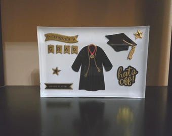 Graduation Cap and Gown Decorative Box - Diploma, Congrats!