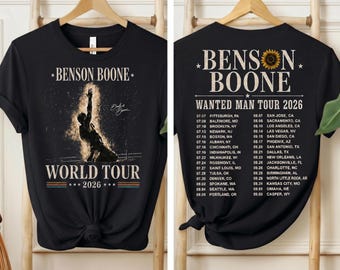 Benson Boone Wanted Man Tour 2026 Shirt, Benson Boone Concert Tee, World Tour T-Shirt, Vintage Music Shirt, Fan Gift