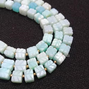 Carving Peru Opal 3D Box Gemstone: 8 Inch Strand, For Jewelry Beads,