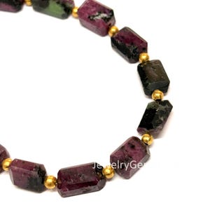 Ruby Zoisite Indian Cut Tumble Gemstone Beads, 8 Inch Strand,Beads Strand