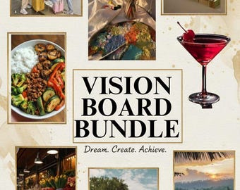 Tableau Manifestation 2026 200+ / Kit de tableau de visualisation imprimable A4 / Tableau d'ambiance Dream Board pour femme / Tableau d'humeur modifiable en ligne