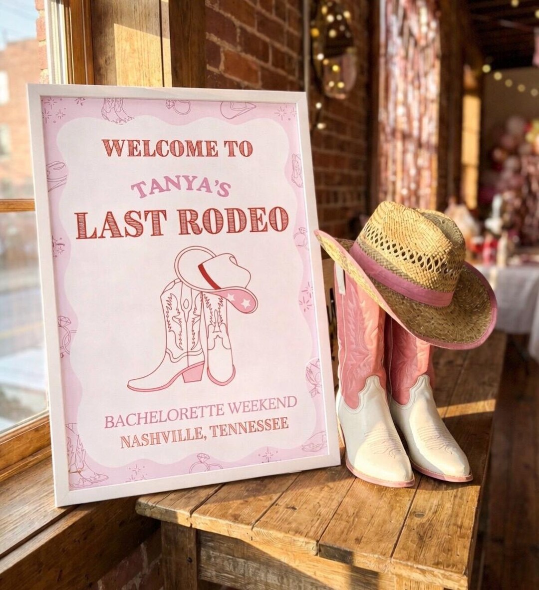 Bachelorette Welcome Sign | Last Rodeo Nashville Party Decor, Printable ...