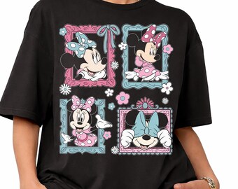 Retro Disney Minnie Mouse Shirt, Minnie Portrait Frame Tee, Pink Bow Disney Trip Shirt, Magic Kingdom Vacation Matching Family Gift