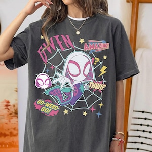 Ghost Spider Shirt, Gwen Amazing Friends Tee, Marvel Superhero Graphic, Disney MCU Comic Tee image 1
