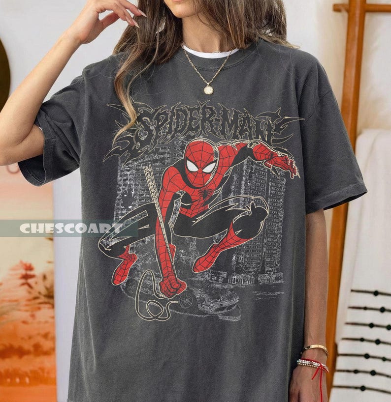 Vintage Marvel Spider-Man Shirt, Spider-Man Graphic T-Shirt, Retro Spiderman Comic Shirt, Marvel Avengers Spiderman Shirt MCU Fans Gift image 4