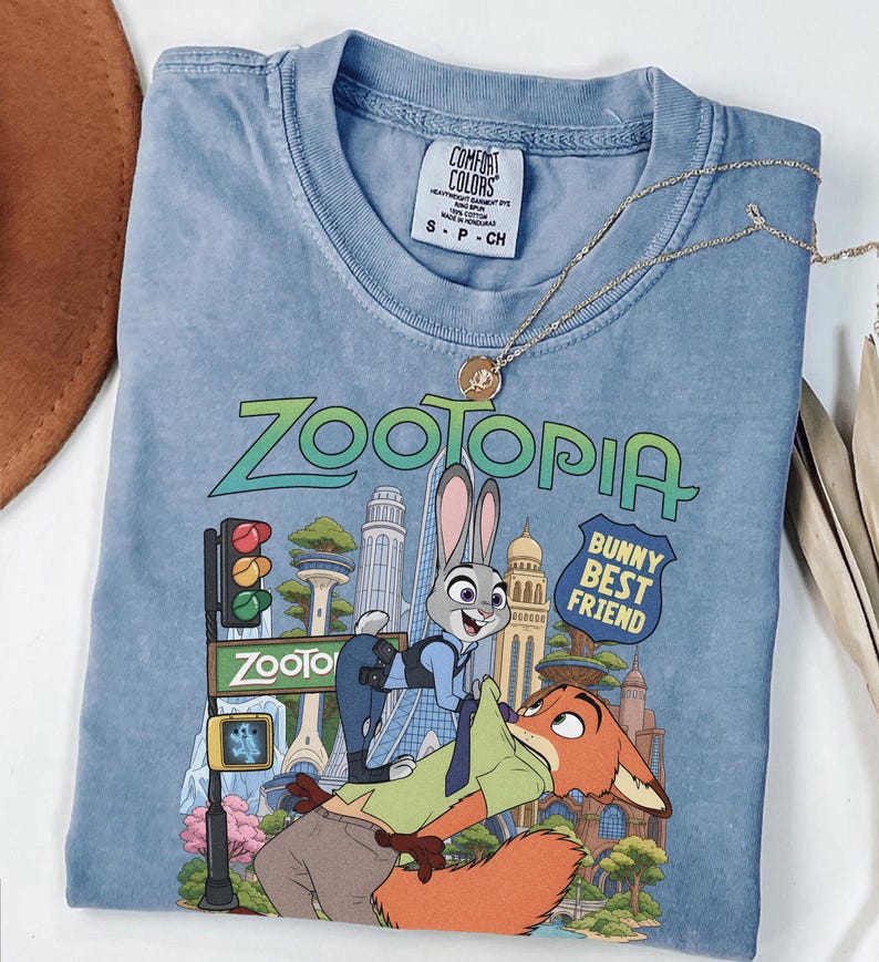 Disney Zootopia Movie 2 Bunny Best Friend Shirt, Vintage Judy Hopps Nick Wilde Tee, Zootopia Movie Shirt, Disneyland Family 2026 Trip Shirt image 4