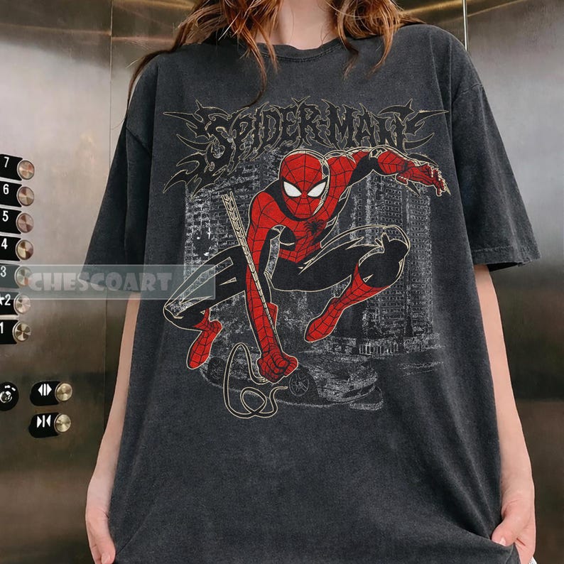 Vintage Marvel Spider-Man Shirt, Spider-Man Graphic T-Shirt, Retro Spiderman Comic Shirt, Marvel Avengers Spiderman Shirt MCU Fans Gift image 7