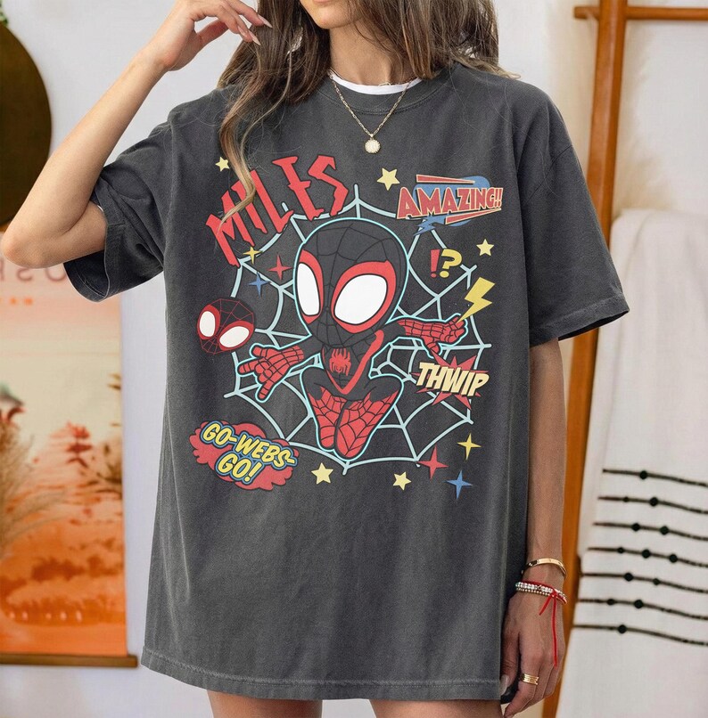 Miles Morales Shirt, Spidey And His Amazing Friends Tee, Marvel Superhero Graphic bild 6