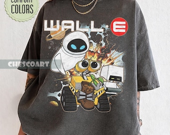 Retro Disney Pixar Wall-E Shirt, Disney Charakter Shirt, Wall-E Dreiecke Und Eva, Disney Familien Shirt, Disney World Passende Geburtstagsgeschenke