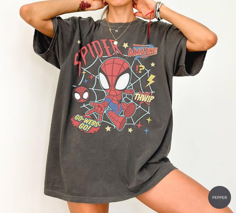 Spidey And His Amazing Friends Shirt, Comfort Colors Spider-Man Tee, Marvel Superhero Graphic image 1