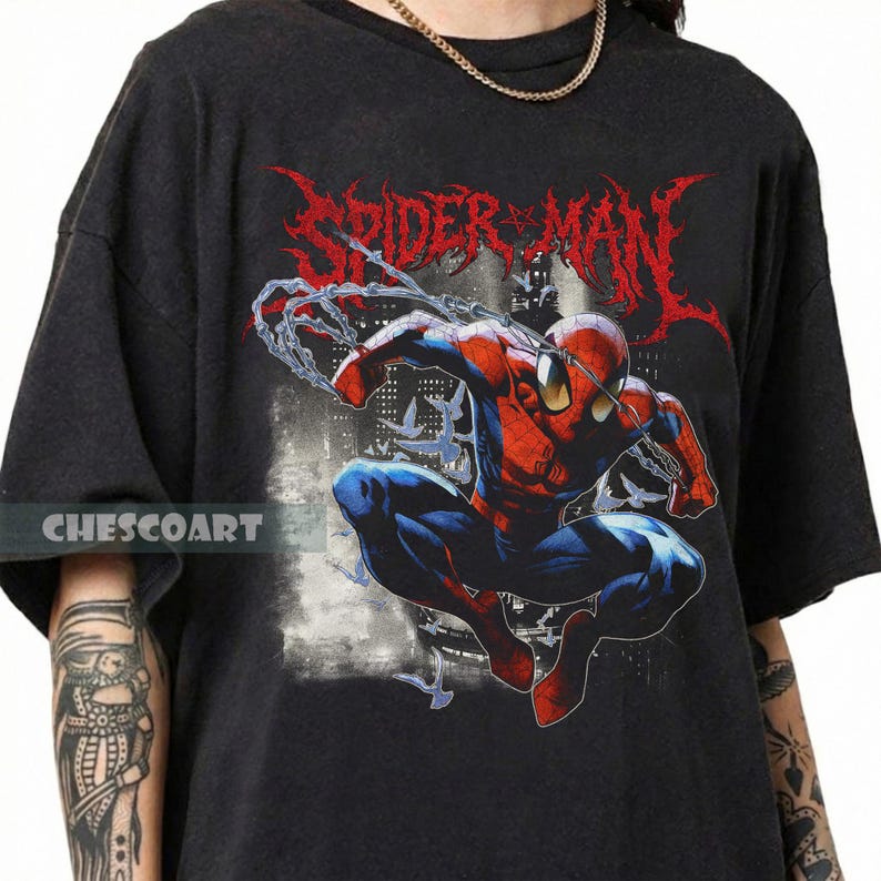 Camiseta retro de Marvel The Amazing Spider-Man, camiseta vintage de cómic de Spiderman, camiseta de superhéroe de Marvel, para fans del MCU, camiseta para viaje familiar a Disneyland. imagen 3
