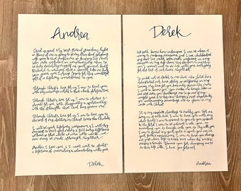 Hand-Written Wedding Vows
