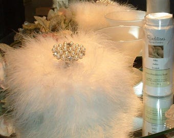 White Couture ~ 6 oz Scented Dusting Powder w/ Puff & Stand by Renditions