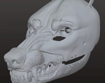 Fichier numérique STL fonctionnel de masque de loup-garou Amarus V1