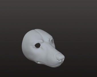 Máscara de lobo sencilla con estilo caricaturesco para disfraces de animales (fursuits) y cosplay.