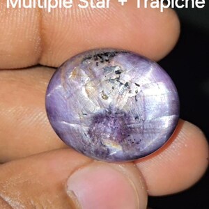 Natural  61.80 Ct Star Sapphire Trapiche Cabochon Loose Gemstone Untreated Purple Oval