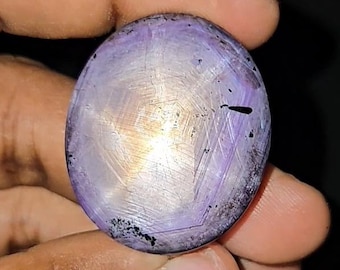Natürlicher Sternsaphir Cabochon 183.90 Ct Loser Edelstein Unbehandelt Lila Oval
